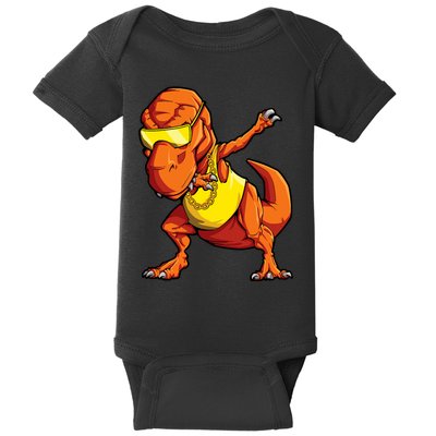 Dabbing Dinosaur T Rex Funny Dab Meme Baby Bodysuit