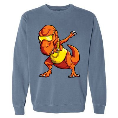 Dabbing Dinosaur T Rex Funny Dab Meme Garment-Dyed Sweatshirt