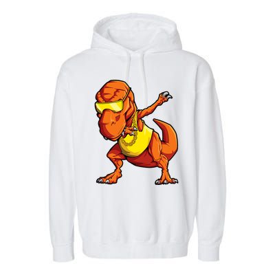 Dabbing Dinosaur T Rex Funny Dab Meme Garment-Dyed Fleece Hoodie