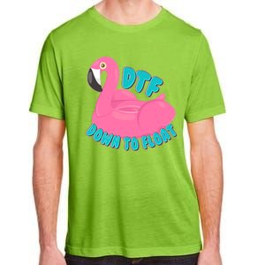 Dtf Down To Float Vacation Time Flamingo Floatie Adult ChromaSoft Performance T-Shirt