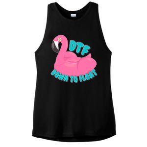 Dtf Down To Float Vacation Time Flamingo Floatie Ladies PosiCharge Tri-Blend Wicking Tank