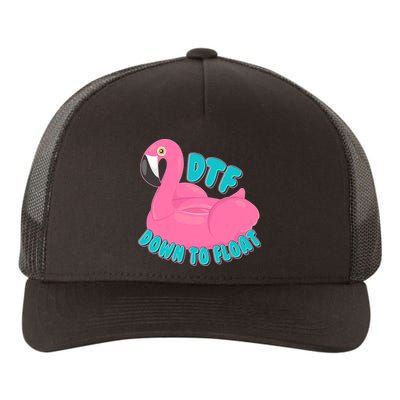 Dtf Down To Float Vacation Time Flamingo Floatie Yupoong Adult 5-Panel Trucker Hat