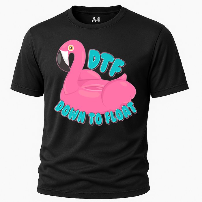 Dtf Down To Float Vacation Time Flamingo Floatie Cooling Performance Crew T-Shirt