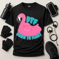 Dtf Down To Float Vacation Time Flamingo Floatie Cooling Performance Crew T-Shirt