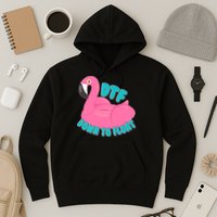Dtf Down To Float Vacation Time Flamingo Floatie Hoodie