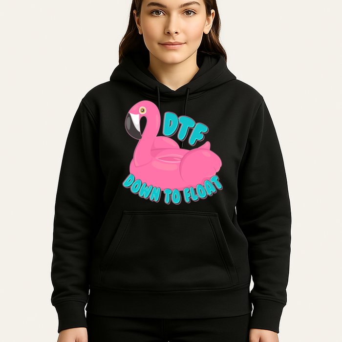 Dtf Down To Float Vacation Time Flamingo Floatie Hoodie