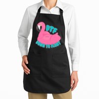 Dtf Down To Float Vacation Time Flamingo Floatie Full-Length Apron With Pockets