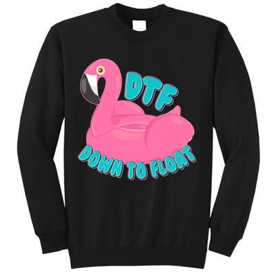 Dtf Down To Float Vacation Time Flamingo Floatie Sweatshirt