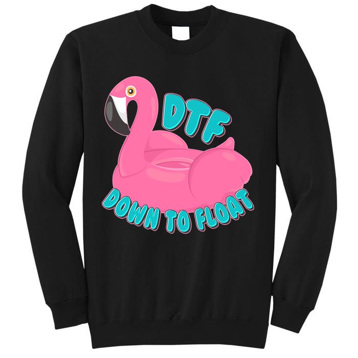 Dtf Down To Float Vacation Time Flamingo Floatie Sweatshirt