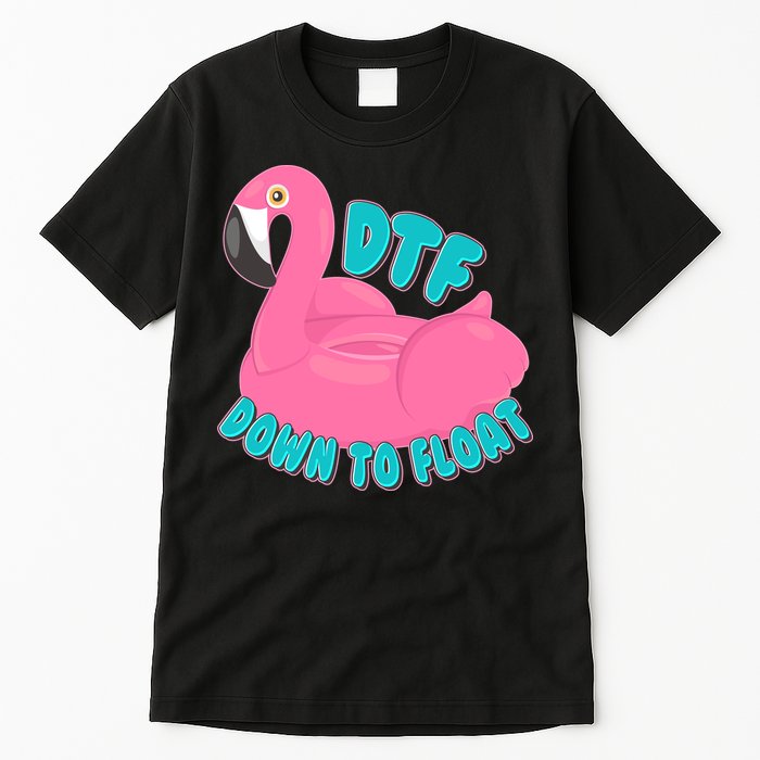 Dtf Down To Float Vacation Time Flamingo Floatie Tall T-Shirt