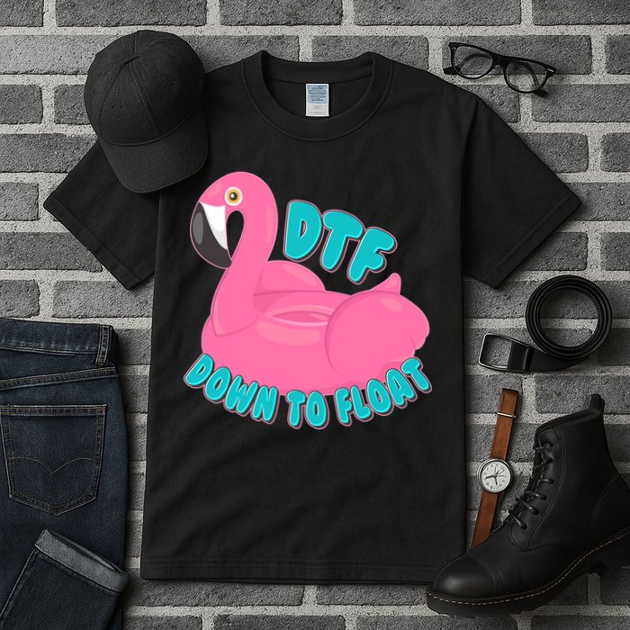 Dtf Down To Float Vacation Time Flamingo Floatie Tall T-Shirt