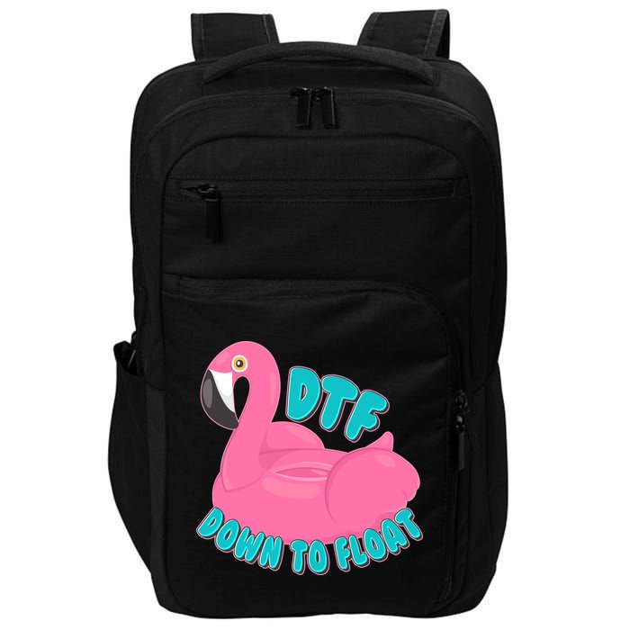 Dtf Down To Float Vacation Time Flamingo Floatie Impact Tech Backpack