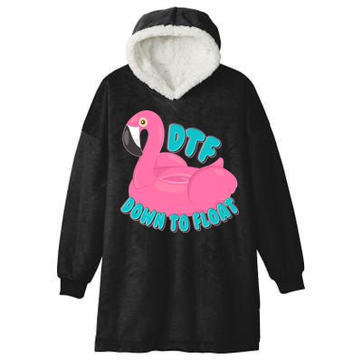 Dtf Down To Float Vacation Time Flamingo Floatie Hooded Wearable Blanket