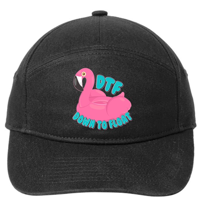 Dtf Down To Float Vacation Time Flamingo Floatie 7-Panel Snapback Hat