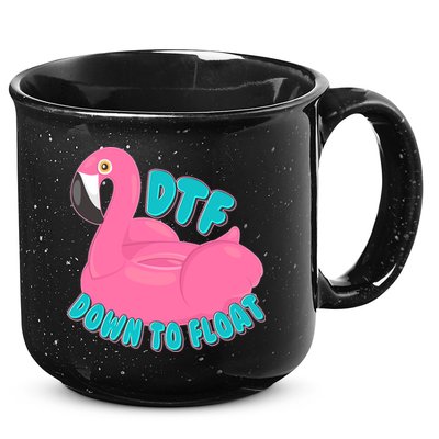 Dtf Down To Float Vacation Time Flamingo Floatie 15oz Campfire Ceramic Mug