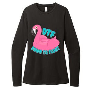 Dtf Down To Float Vacation Time Flamingo Floatie Womens CVC Long Sleeve Shirt