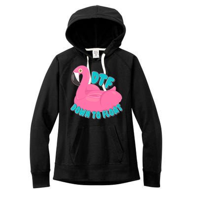 Dtf Down To Float Vacation Time Flamingo Floatie Women's Fleece Hoodie