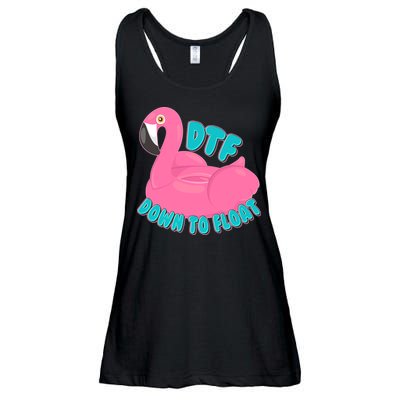 Dtf Down To Float Vacation Time Flamingo Floatie Ladies Essential Flowy Tank