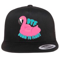 Dtf Down To Float Vacation Time Flamingo Floatie Flatbill Hat