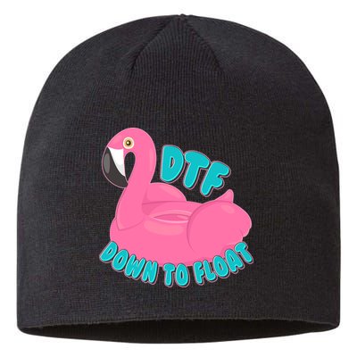 Dtf Down To Float Vacation Time Flamingo Floatie Sustainable Beanie