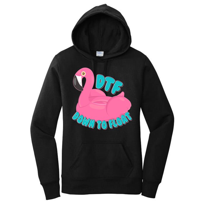 Dtf Down To Float Vacation Time Flamingo Floatie Women's Pullover Hoodie