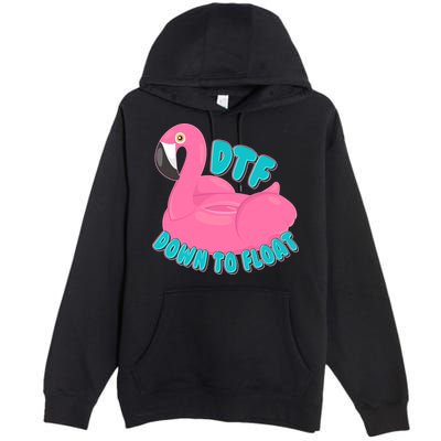 Dtf Down To Float Vacation Time Flamingo Floatie Premium Pullover Hoodie