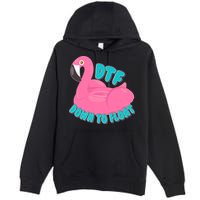 Dtf Down To Float Vacation Time Flamingo Floatie Premium Pullover Hoodie