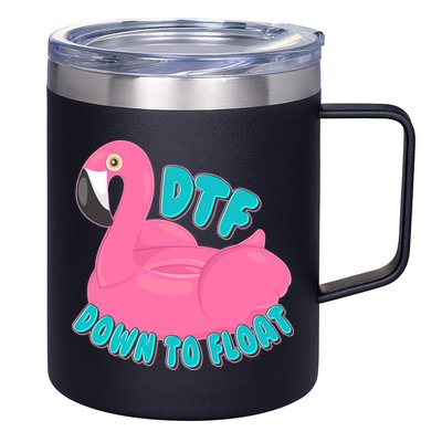 Dtf Down To Float Vacation Time Flamingo Floatie 12oz Stainless Steel Coffee Mug
