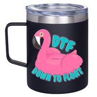 Dtf Down To Float Vacation Time Flamingo Floatie 12oz Stainless Steel Coffee Mug