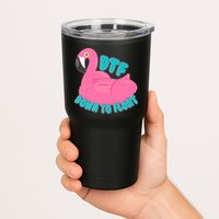 Dtf Down To Float Vacation Time Flamingo Floatie Tumbler