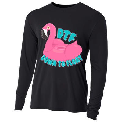 Dtf Down To Float Vacation Time Flamingo Floatie Cooling Performance Long Sleeve Crew