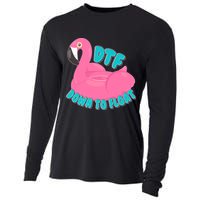 Dtf Down To Float Vacation Time Flamingo Floatie Cooling Performance Long Sleeve Crew
