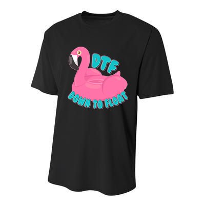 Dtf Down To Float Vacation Time Flamingo Floatie Youth Performance Sprint T-Shirt