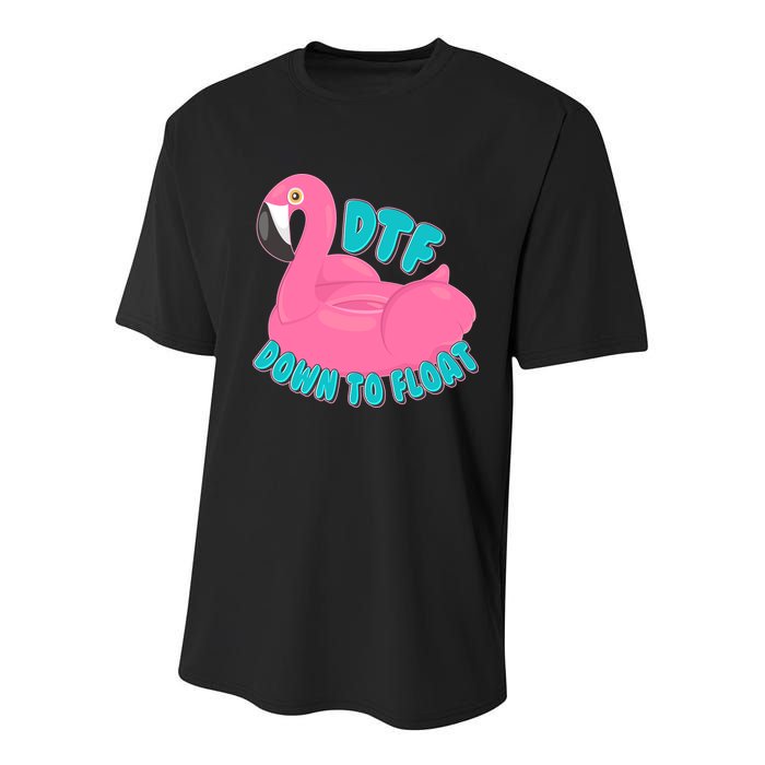 Dtf Down To Float Vacation Time Flamingo Floatie Youth Performance Sprint T-Shirt