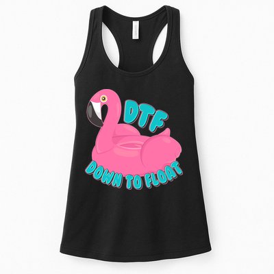 Dtf Down To Float Vacation Time Flamingo Floatie Womens Tank Top