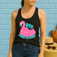 Dtf Down To Float Vacation Time Flamingo Floatie Womens Tank Top