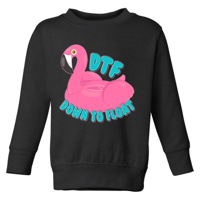 Dtf Down To Float Vacation Time Flamingo Floatie Toddler Sweatshirt