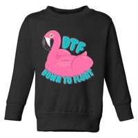 Dtf Down To Float Vacation Time Flamingo Floatie Toddler Sweatshirt