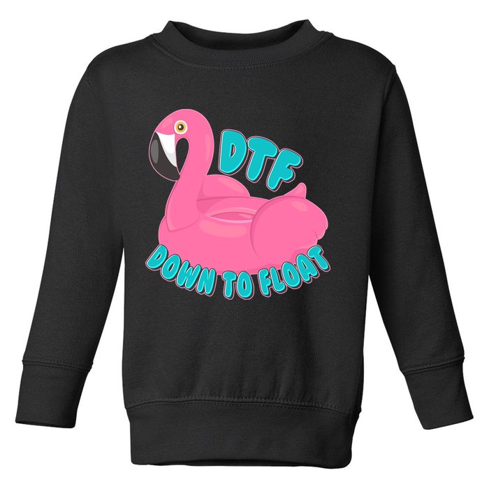 Dtf Down To Float Vacation Time Flamingo Floatie Toddler Sweatshirt