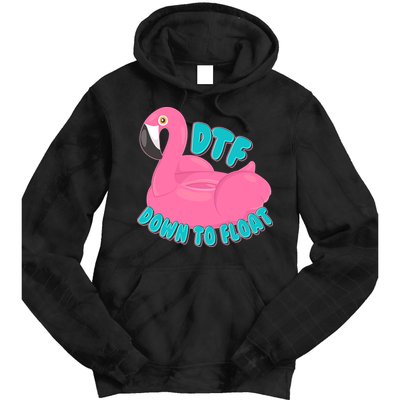 Dtf Down To Float Vacation Time Flamingo Floatie Tie Dye Hoodie
