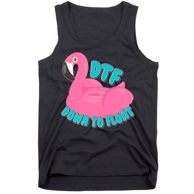Dtf Down To Float Vacation Time Flamingo Floatie Tank Top