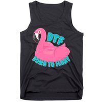 Dtf Down To Float Vacation Time Flamingo Floatie Tank Top