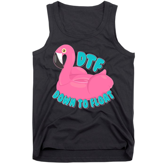 Dtf Down To Float Vacation Time Flamingo Floatie Tank Top