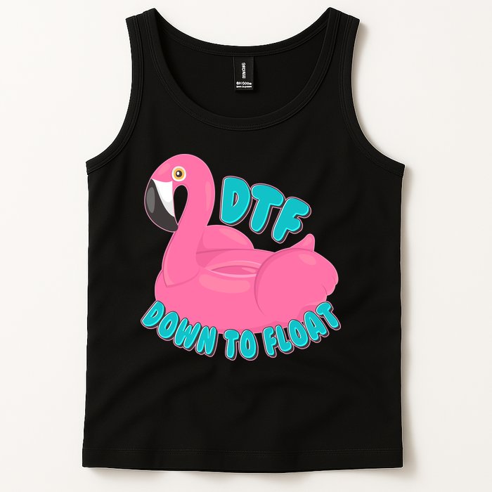Dtf Down To Float Vacation Time Flamingo Floatie Tank Top