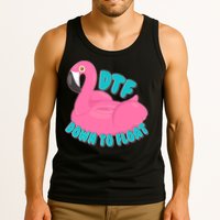 Dtf Down To Float Vacation Time Flamingo Floatie Tank Top