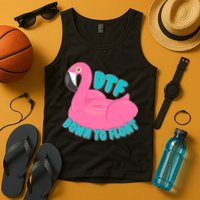 Dtf Down To Float Vacation Time Flamingo Floatie Tank Top