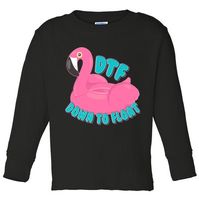 Dtf Down To Float Vacation Time Flamingo Floatie Toddler Long Sleeve Shirt