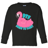 Dtf Down To Float Vacation Time Flamingo Floatie Toddler Long Sleeve Shirt