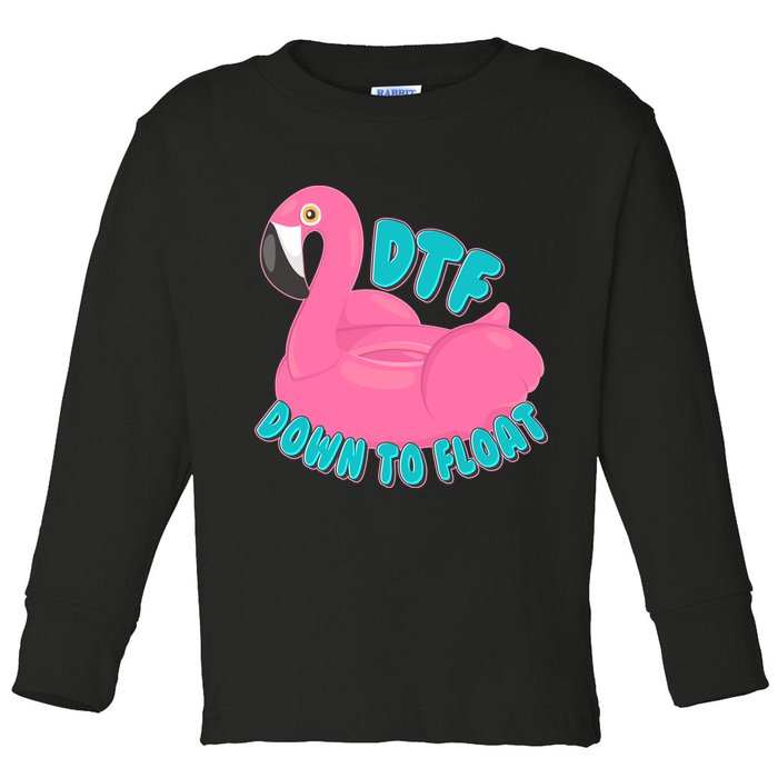 Dtf Down To Float Vacation Time Flamingo Floatie Toddler Long Sleeve Shirt