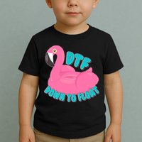 Dtf Down To Float Vacation Time Flamingo Floatie Toddler T-Shirt